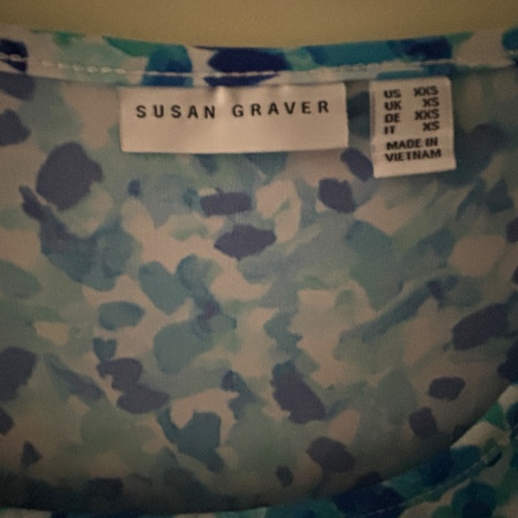 New Susan Graver Blue  & White Patterned Midi Dress - Picture 4 of 4